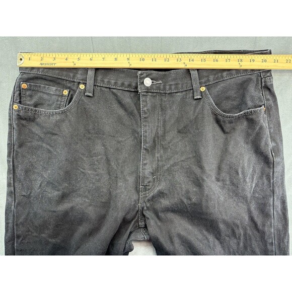 Levis 550 Jeans Mens 42x30 Black Relaxed Fit Tapered Leg Denim WaterLess Red Tab - Picture 8 of 10